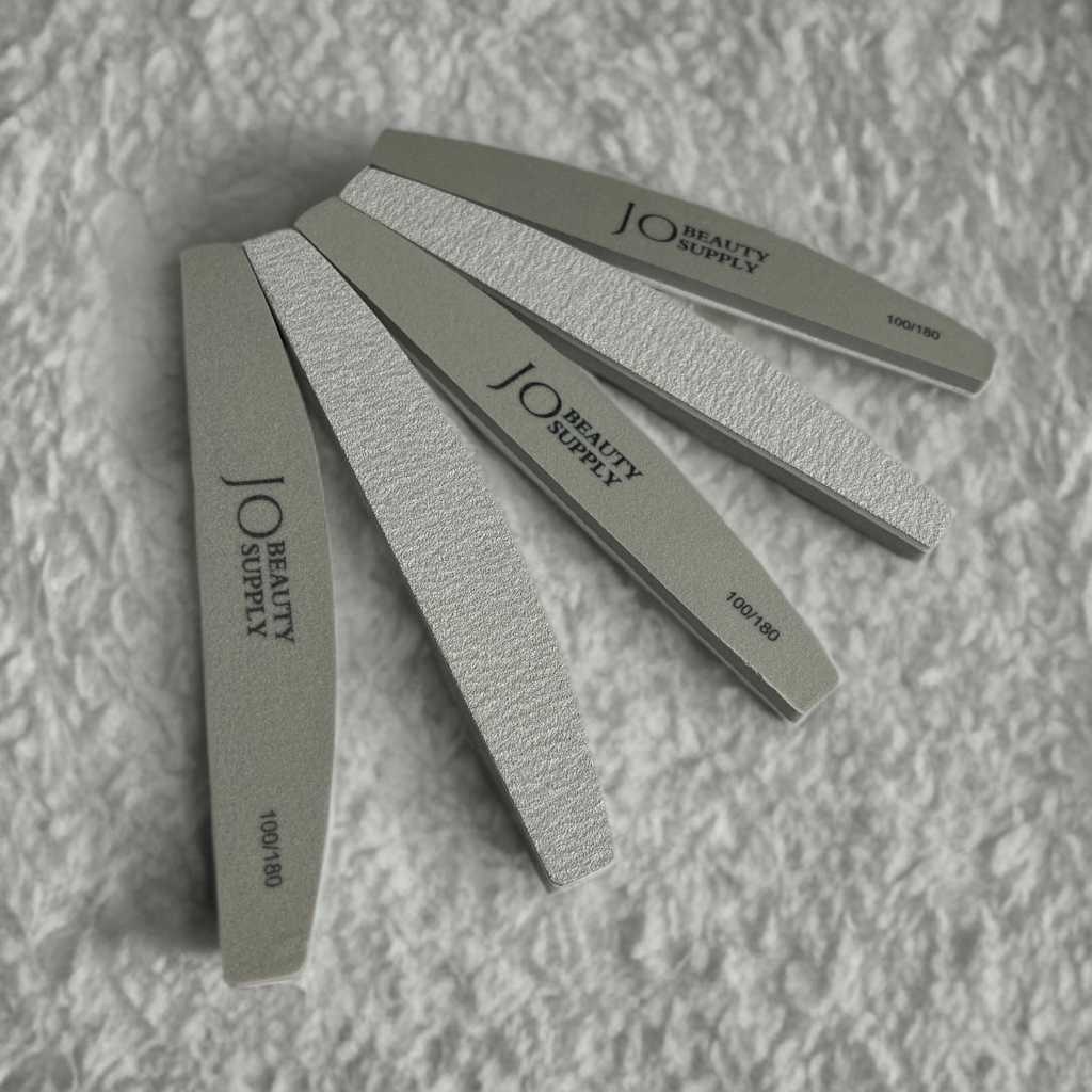 Half Moon Shaped Nail file & buffer, 2-in-1 : zebra + sponge 100/180