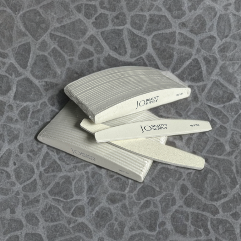 White nail file 100/180 grit core shape