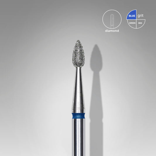 Diamond nail drill bit drop blue STALEKS EXPERT head diameter 2,3 mm / working part 5 mm