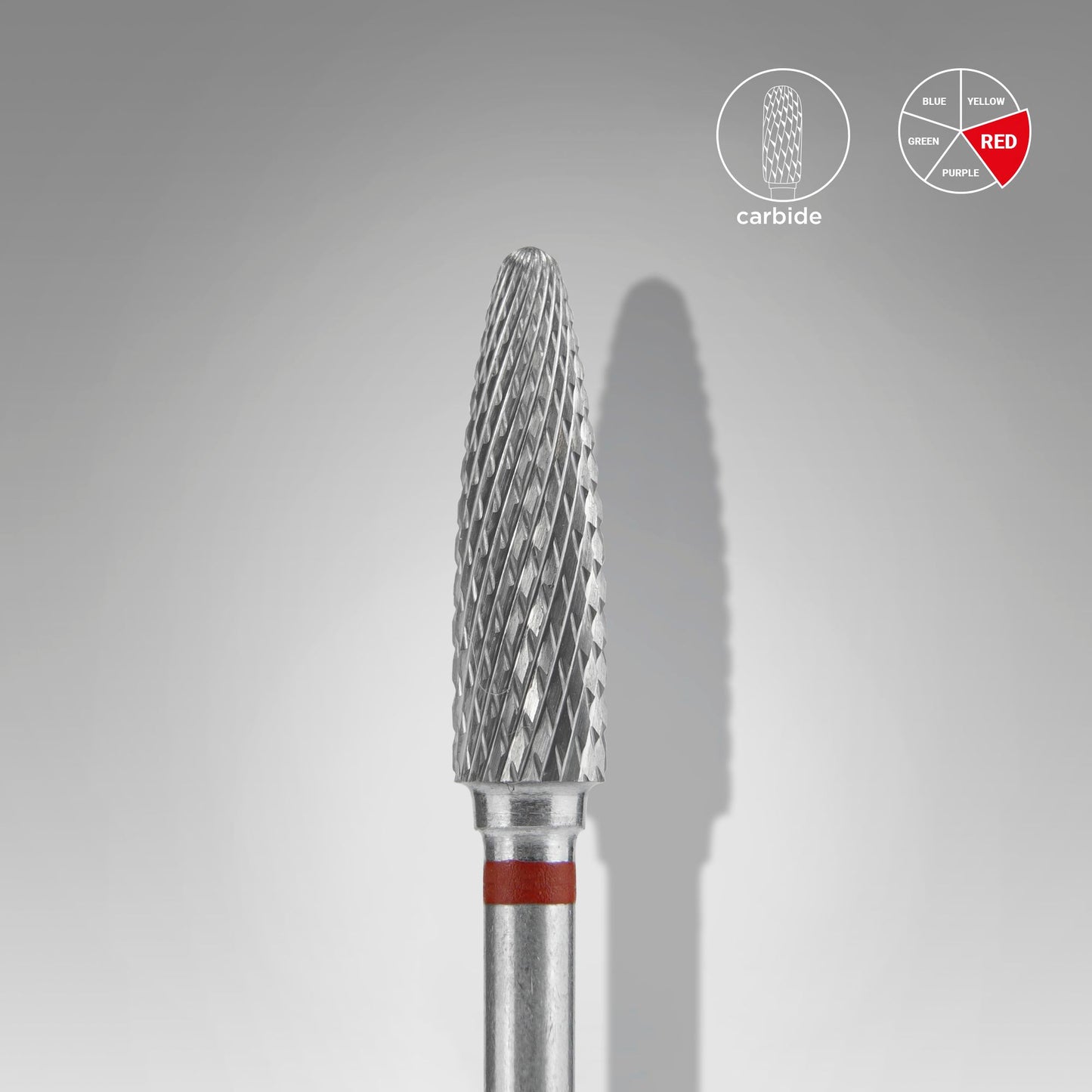 Carbide nail drill bit corn red STALEKS EXPERT head diameter 4 mm / working part 14 mm
