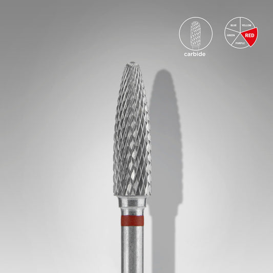 Carbide nail drill bit corn red STALEKS EXPERT head diameter 4 mm / working part 14 mm