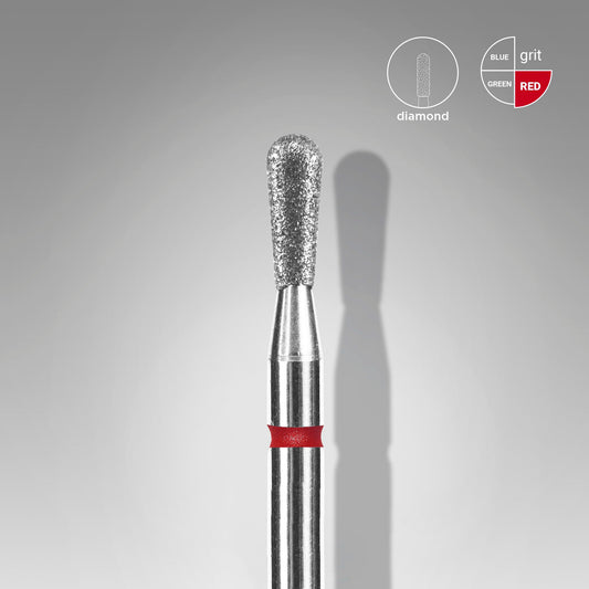 Diamond nail drill bit match red STALEKS EXPERT head diameter 2,3 mm / working part 5 mm