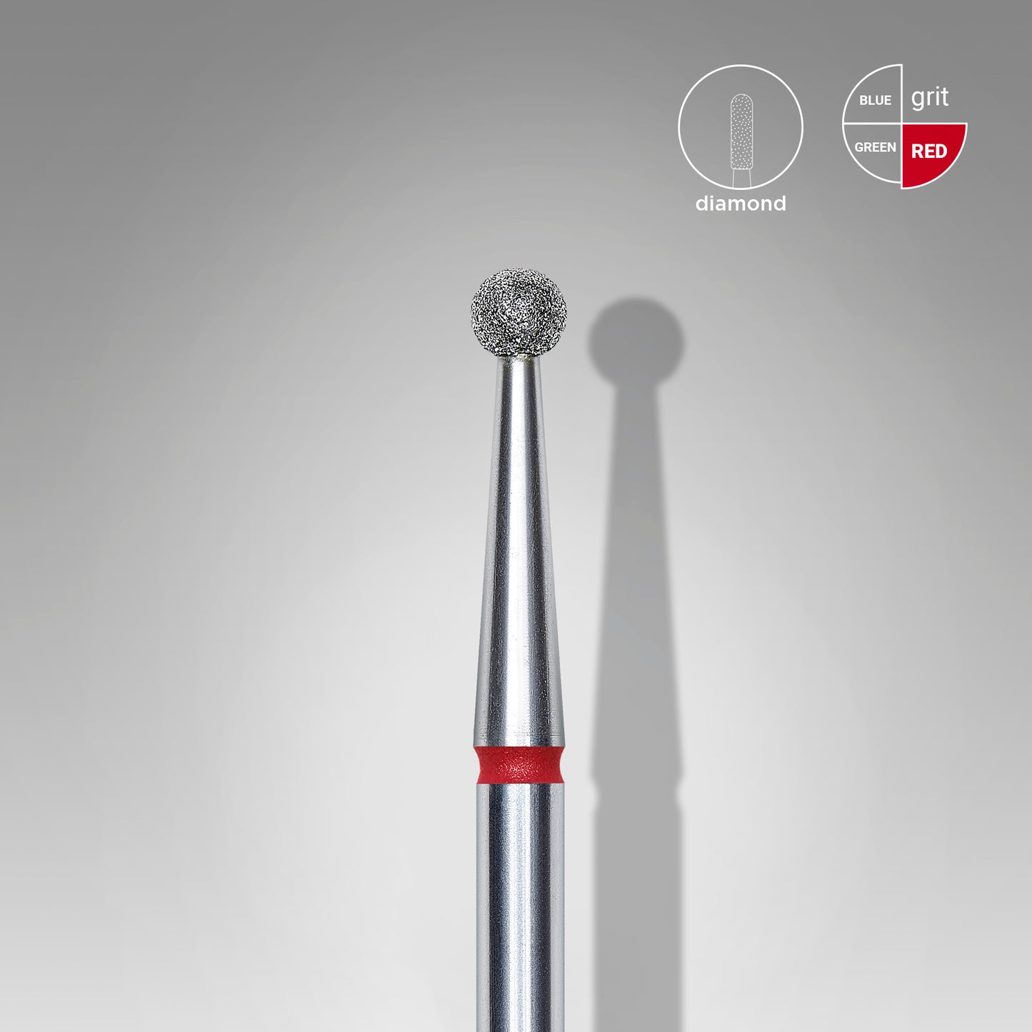 Diamond nail drill bit ball red STALEKS EXPERT head diameter 2,5 mm