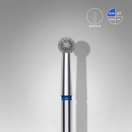 Diamond nail drill bit ball blue STALEKS EXPERT head diameter 3,5 mm