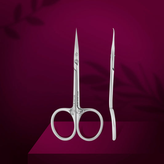 Professional cuticle scissors with hook STALEKS EXCLUSIVE 21 TYPE 1 (magnolia)