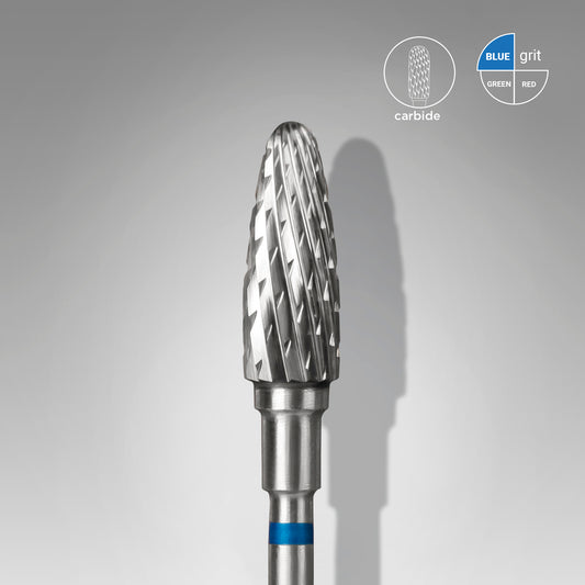 Carbide nail drill bit corn blue STALEKS EXPERT head diameter 5 mm / working part 13 mm
