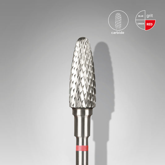 Carbide nail drill bit corn red STALEKS EXPERT head diameter 5 mm / working part 13 mm