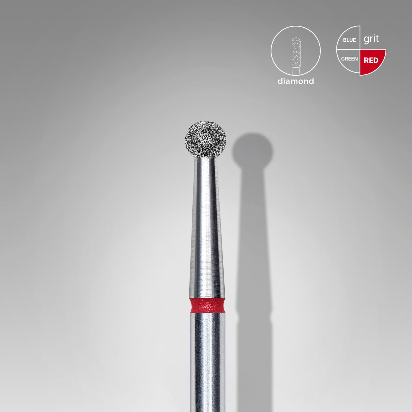 Diamond nail drill bit ball red STALEKS EXPERT head diameter 2,7 mm
