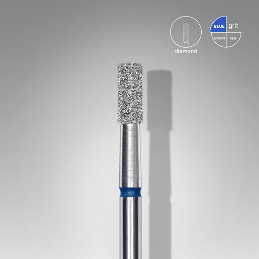 Diamond nail drill bit cylinder blue STALEKSEXPERT head diameter 2,5 mm / working part 6 mm