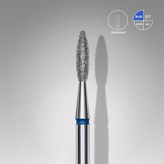 Diamond nail drill bit flame blue STALEKS EXPERT head diameter 2,1 mm / working part 8 mm