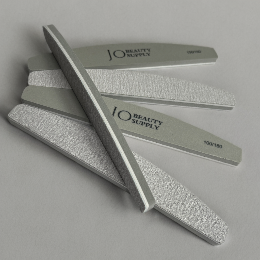Half Moon Shaped Nail file & buffer, 2-in-1 : zebra + sponge 100/180