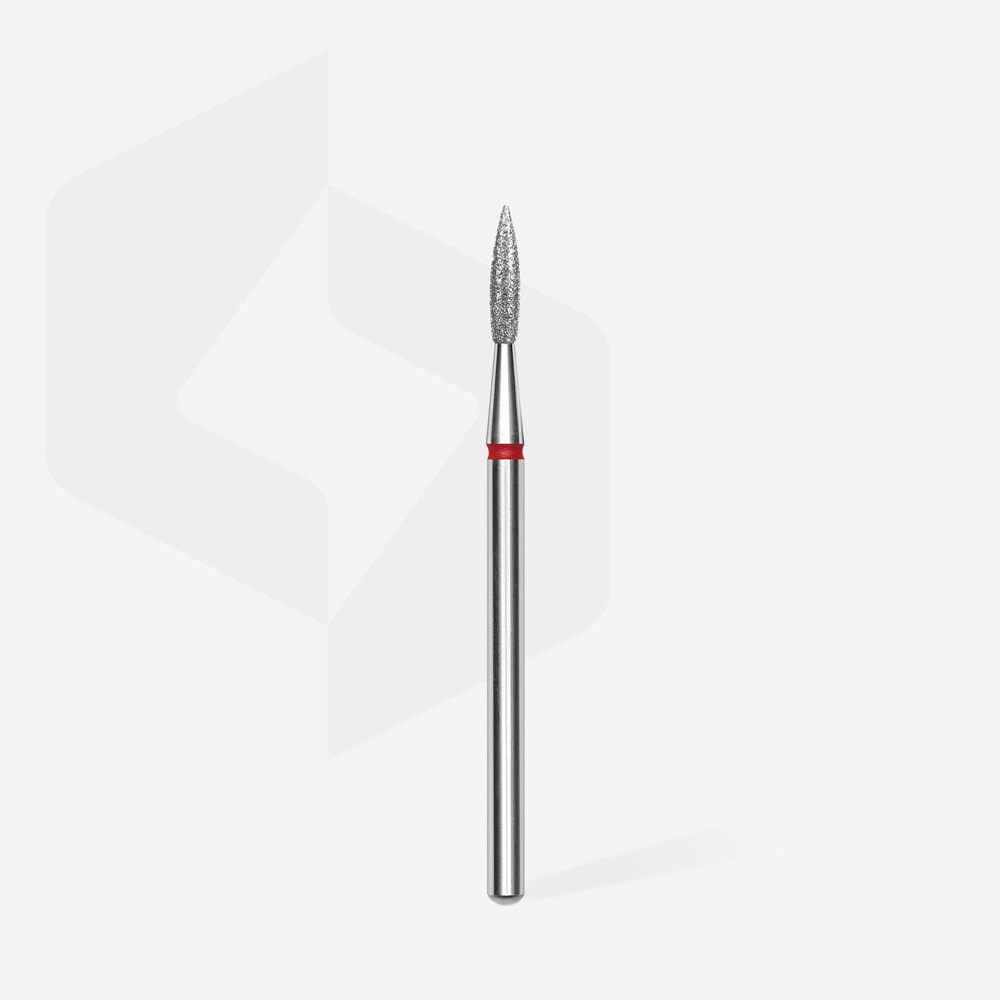 Diamond nail drill bit pointed flame red STALEKS EXPERT head diameter 2,3 mm / working part 8 mm