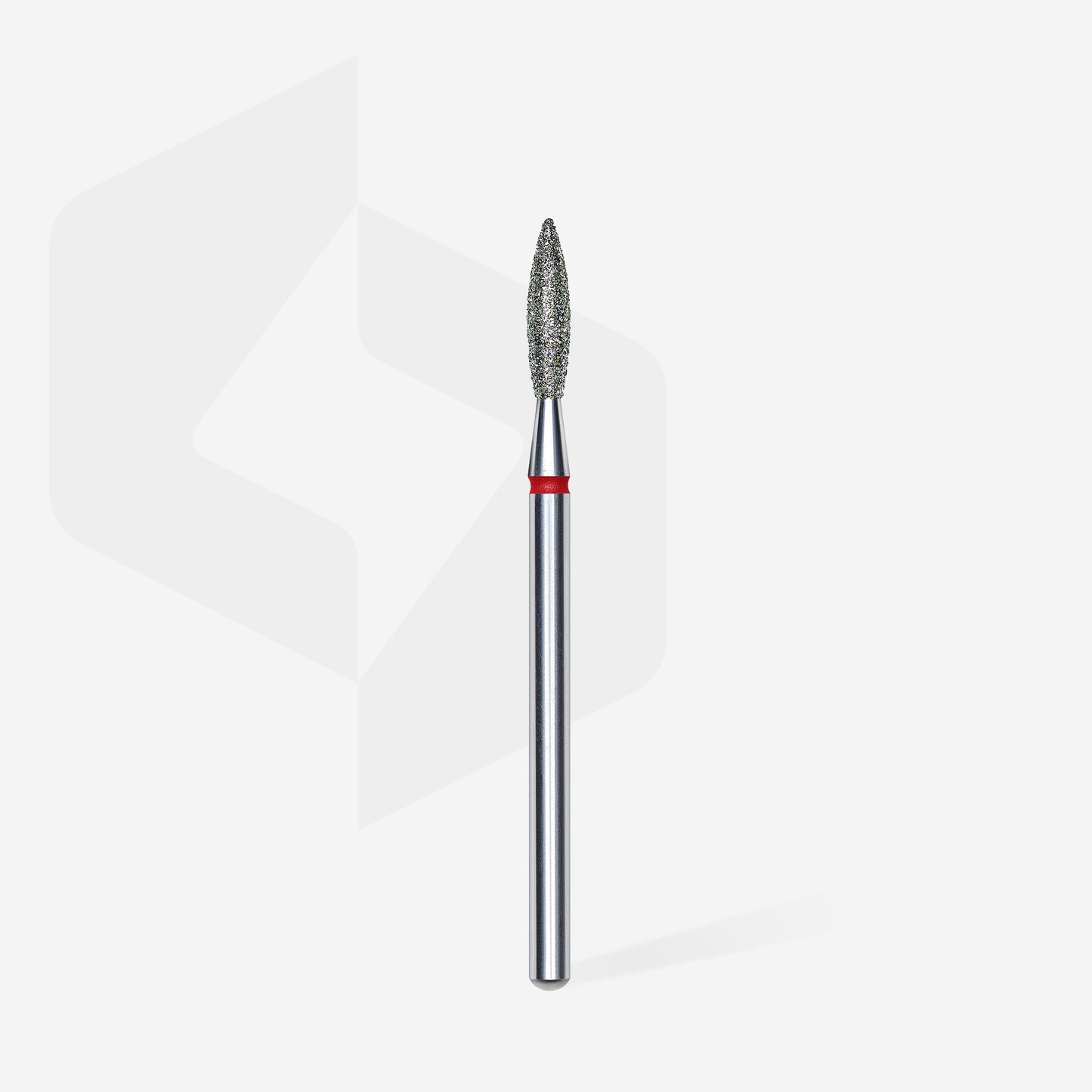 Diamond nail drill bit flame red STALEKS EXPERT head diameter 2,3 mm / working part 10 mm