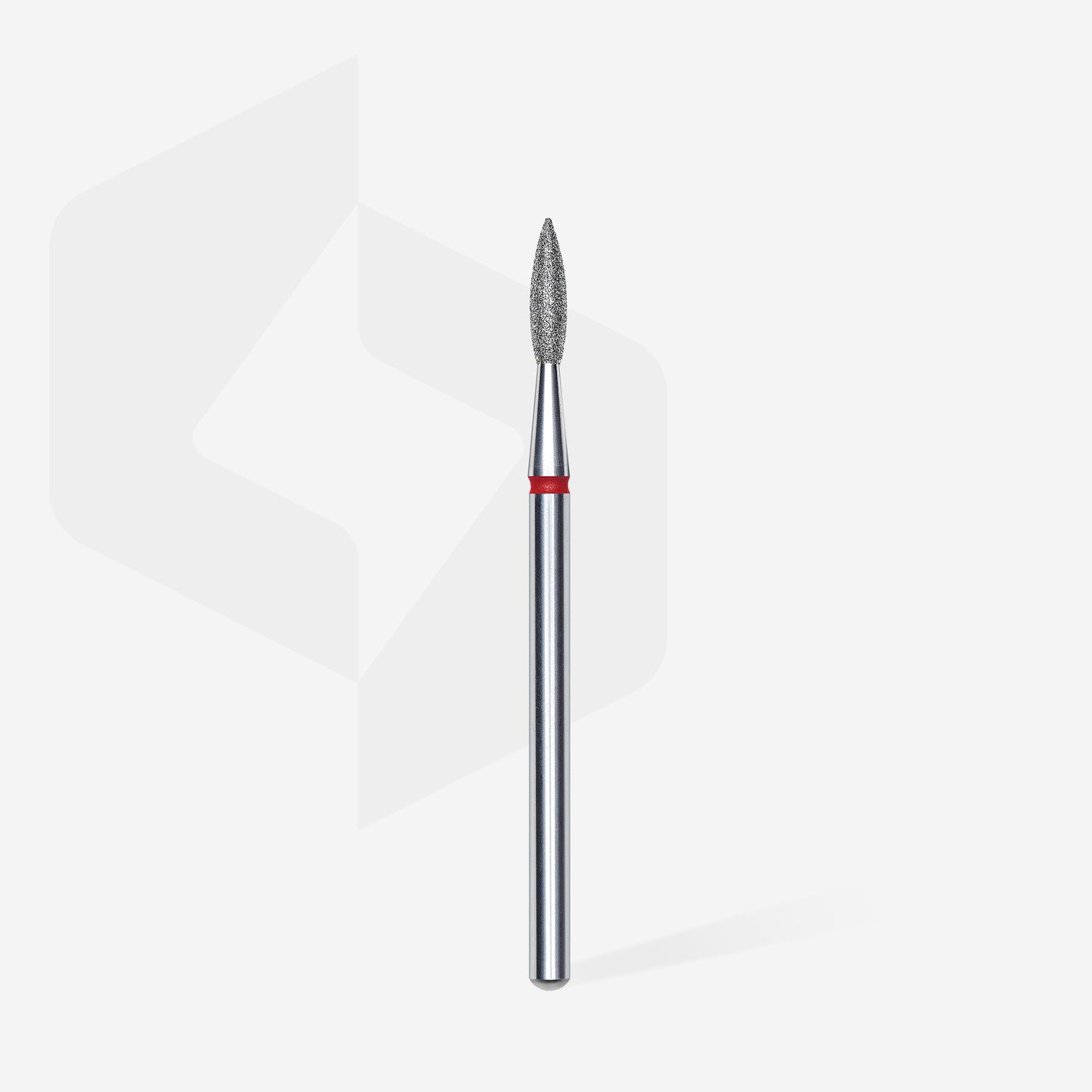 Diamond nail drill bit pointed flame red STALEKS EXPERT head diameter 2,1 mm / working part 8 mm