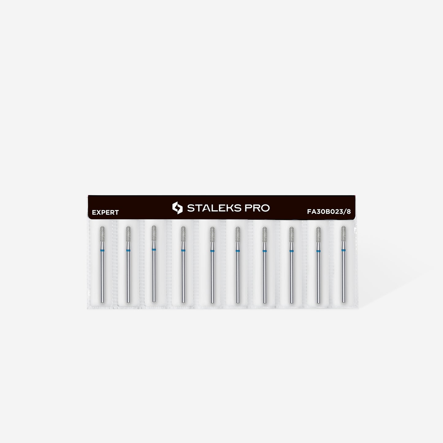 Diamond nail drill bit rounded cylinder blue STALEKS EXPERT head diameter 2,3 mm / working part 8 mm