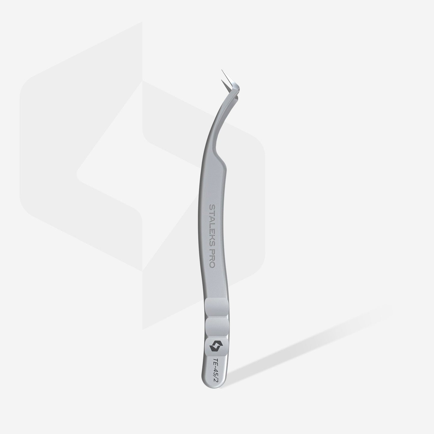 Professional eyelash tweezers with fiber tips STALEKS EXPERT 45 TYPE 2 (L-shaped, 40′)