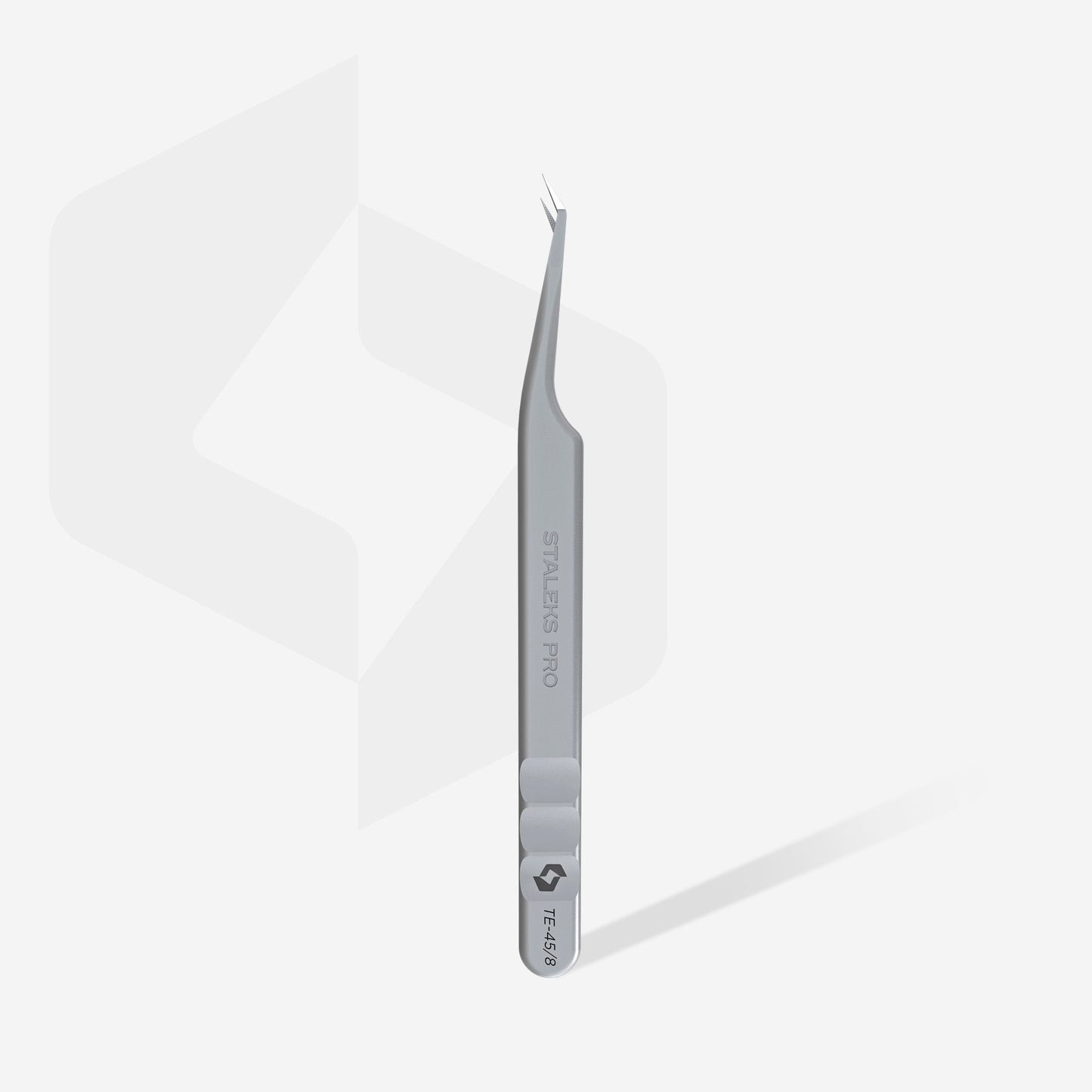 Professional eyelash tweezers with fiber tips STALEKS EXPERT 45 TYPE 8 (mini L)