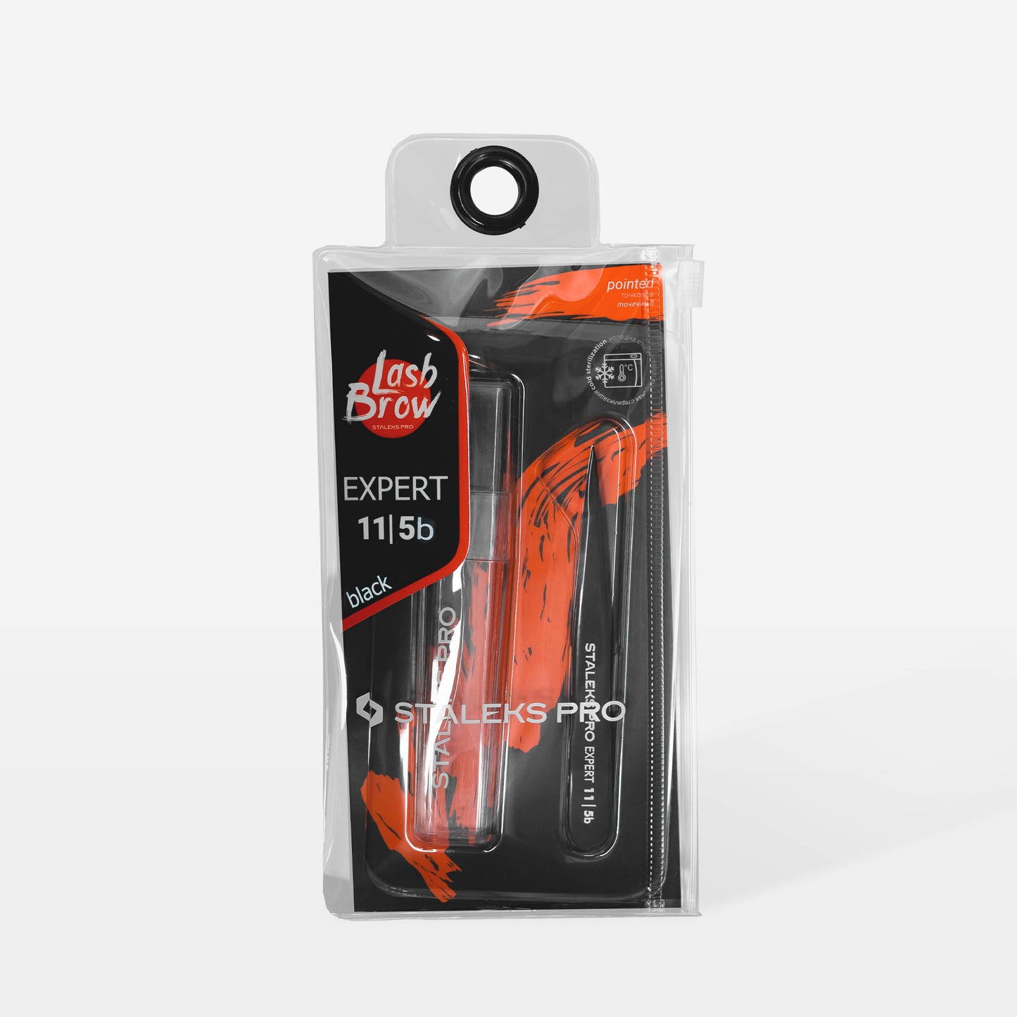 Eyebrow tweezers black STALEKS EXPERT 11 TYPE 5b (point)