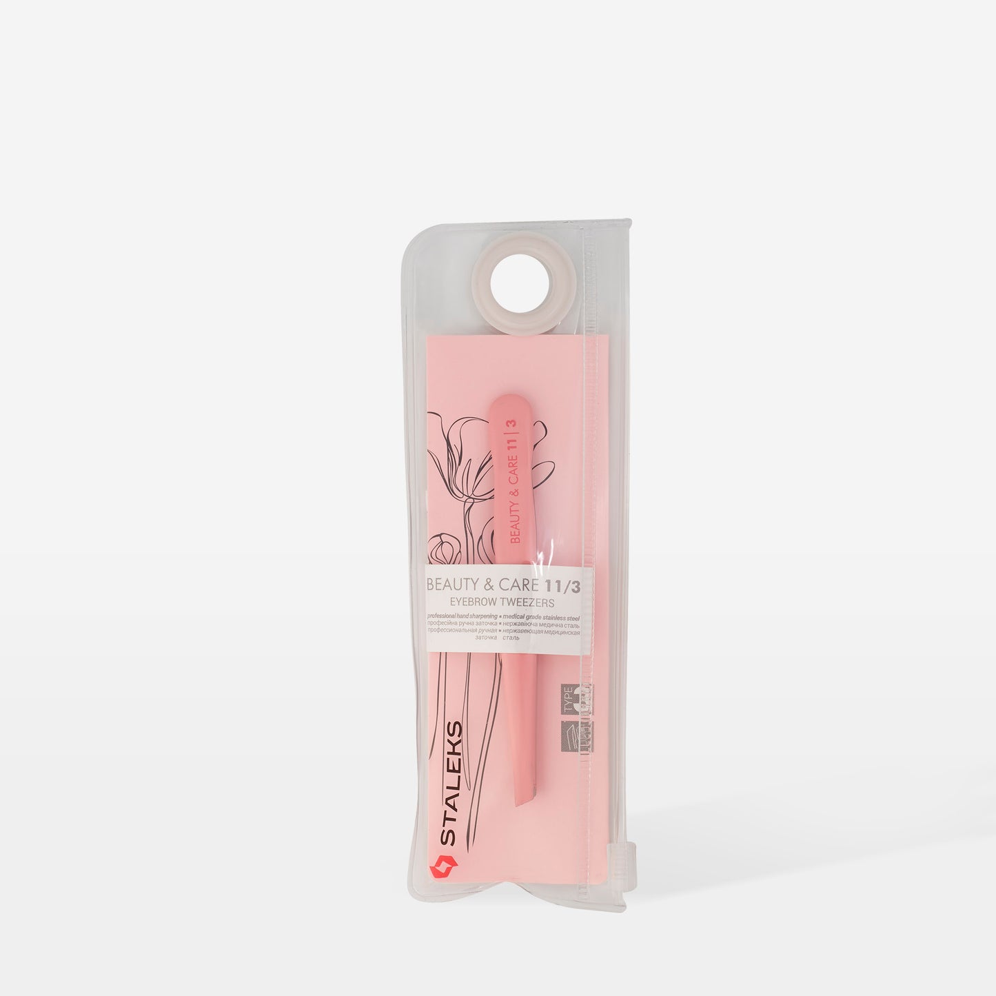 Eyebrow tweezers STALEKS BEAUTY & CARE 11 TYPE 3 (wide beveled)