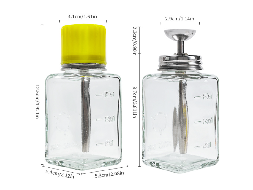 Clear Glass Empty Pump Dispenser Bottle - 180ml